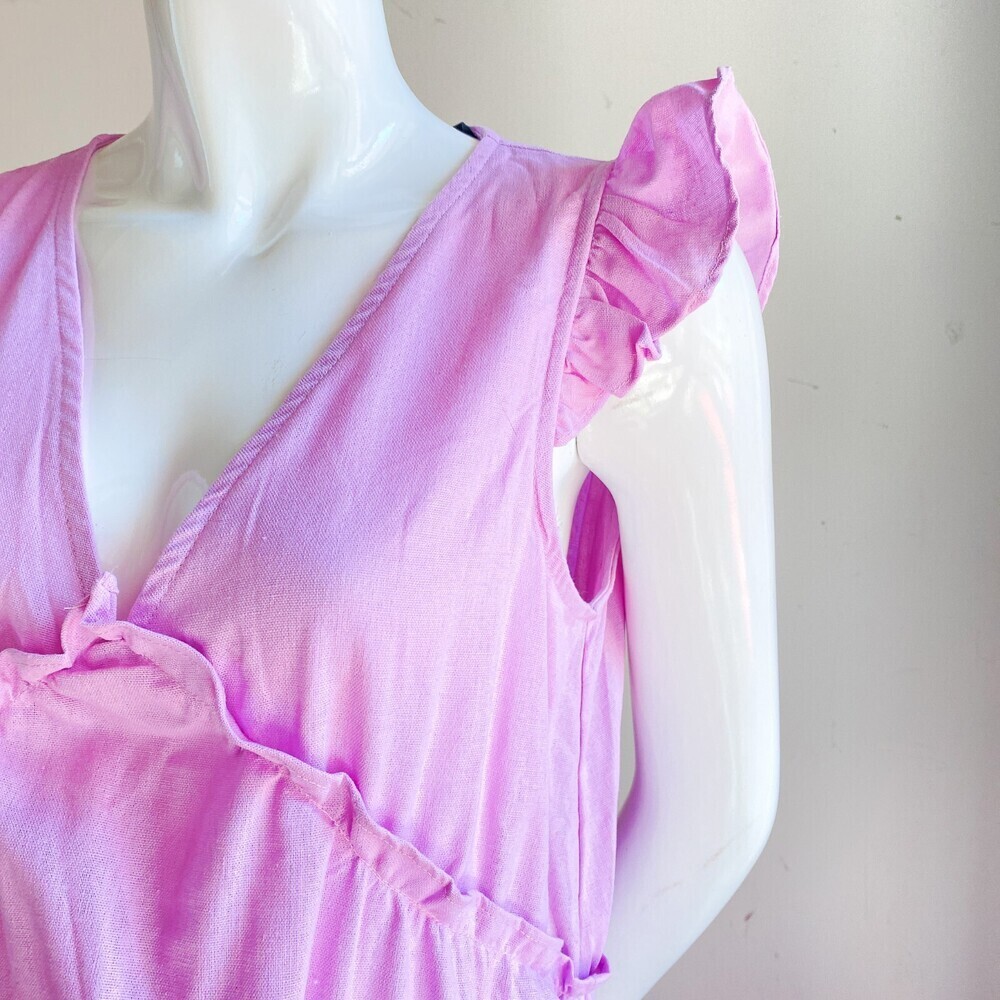 NWT Kendall And Kylie Lavender Tiered Sleveless Boho Maxi Dress 8/10 - Picture 4 of 7